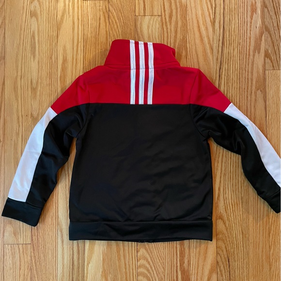 Adidas Zip Up Track Jacket, Toddler 3T, red - Picture 5 of 5